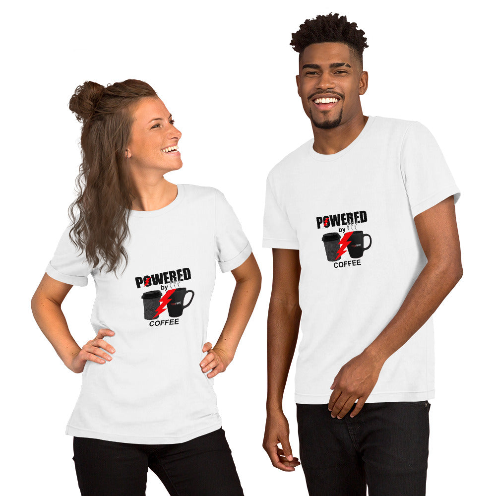 Powered by Coffee Short-Sleeve Unisex T-Shirt, coffee lovers premium t shirts