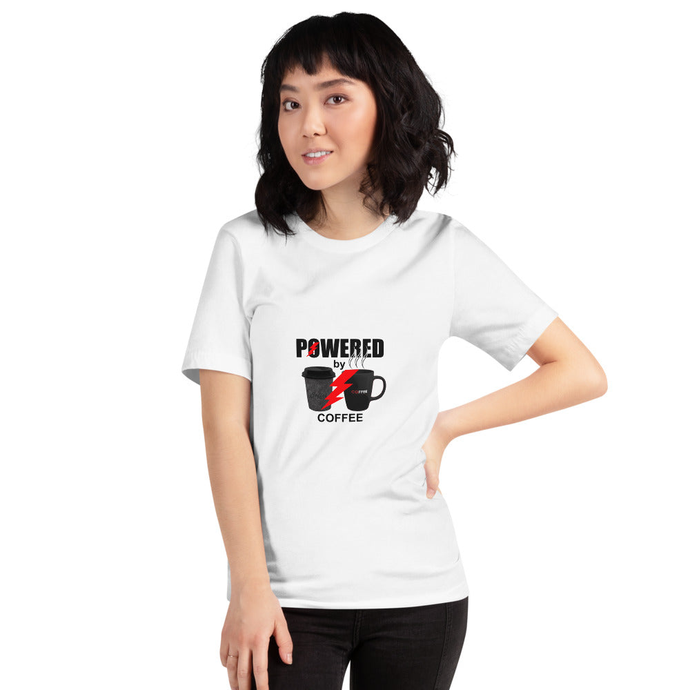 Powered by Coffee Short-Sleeve Unisex T-Shirt, coffee lovers premium t shirts